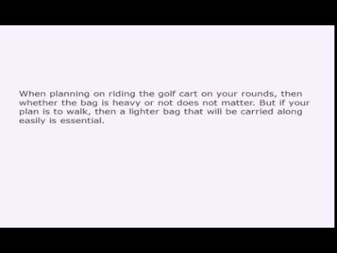 Golf Bag Buying Tips