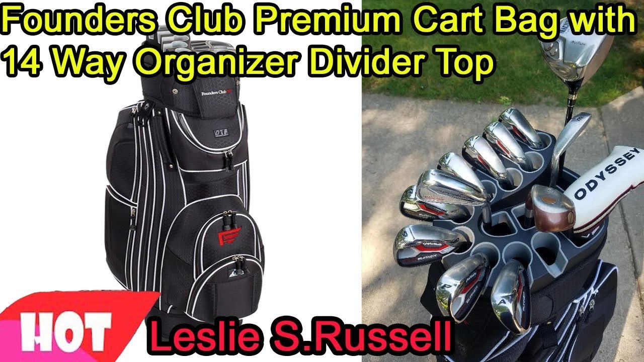 Founders Club Premium Cart Bag with 14 Way Organizer Divider Top 2020