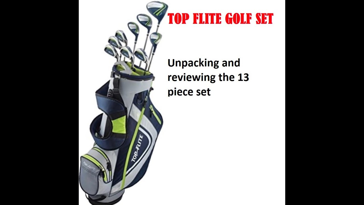 TOP FLITE GOLF CLUBS, unpacking, evaluation.