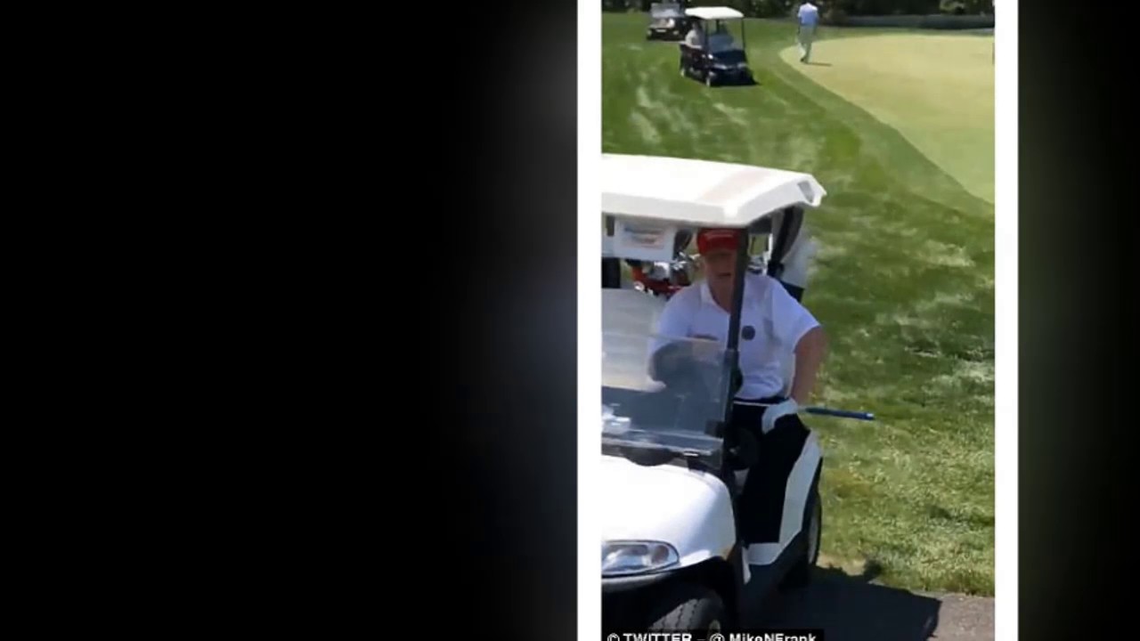 Donald Trump is caught on camera breaking golfing etiquette at one of his New Jersey