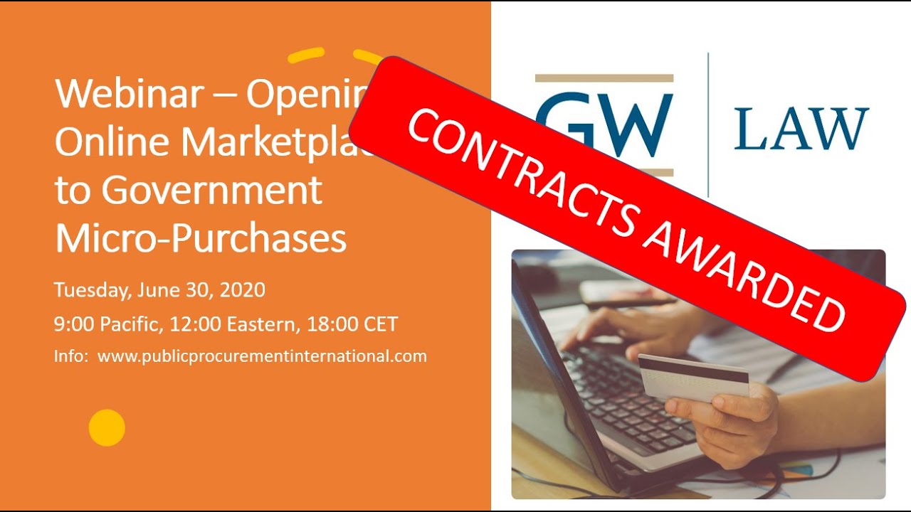 Webinar – Opening Online Marketplaces to Government Micro-Purchases – 30 June 2020