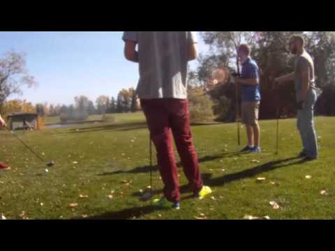 David Duvai hitting balls at the range Royal Melbourne Golf course 2014