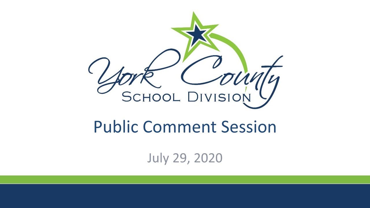 YCSD Public Comment Session – July 29, 2020