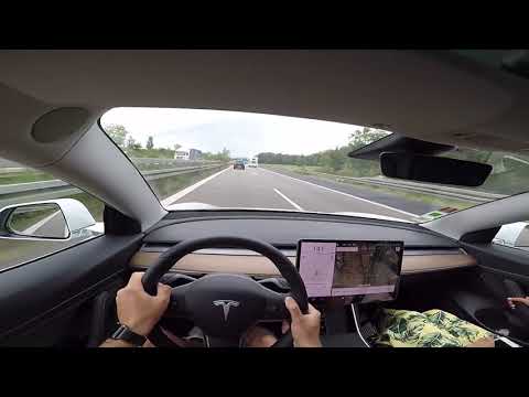 Tesla Model 3 SR+ Autobahn Acceleration Top Speed