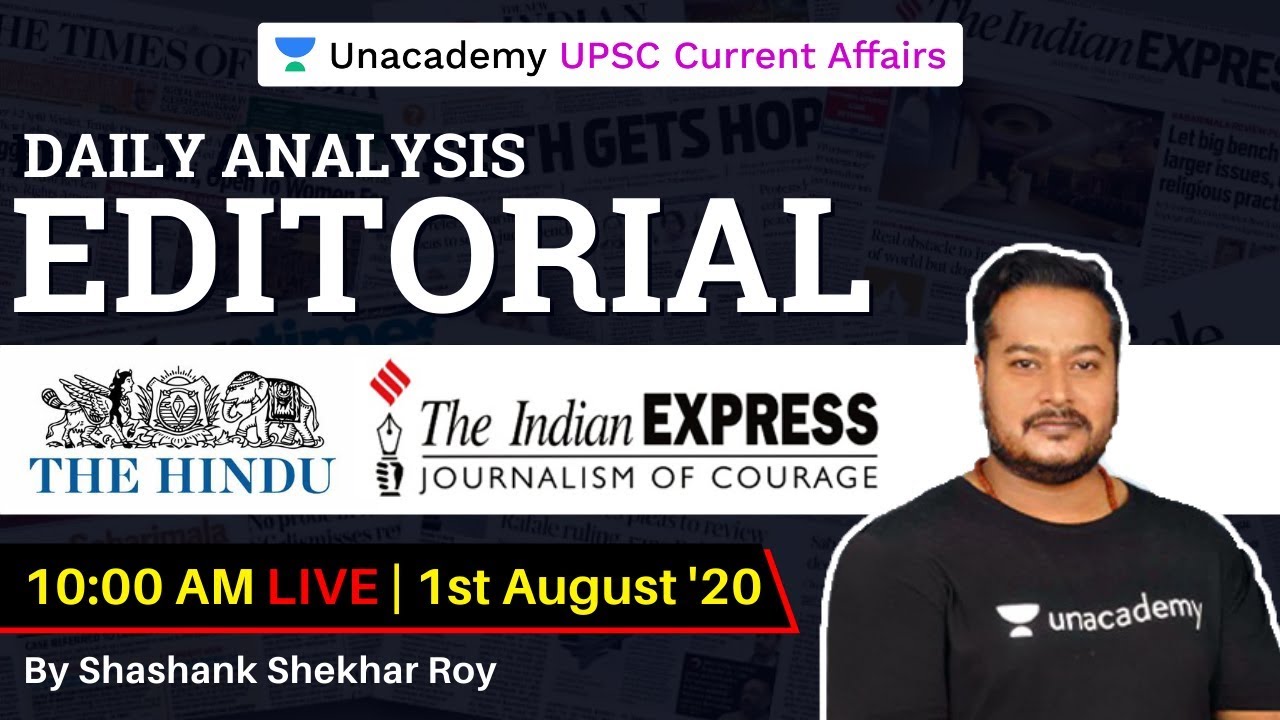 18-August-2020 |The Hindu & Indian Express Analysis|Current Affairs for UPSC CSE/IAS |Shashank Sir