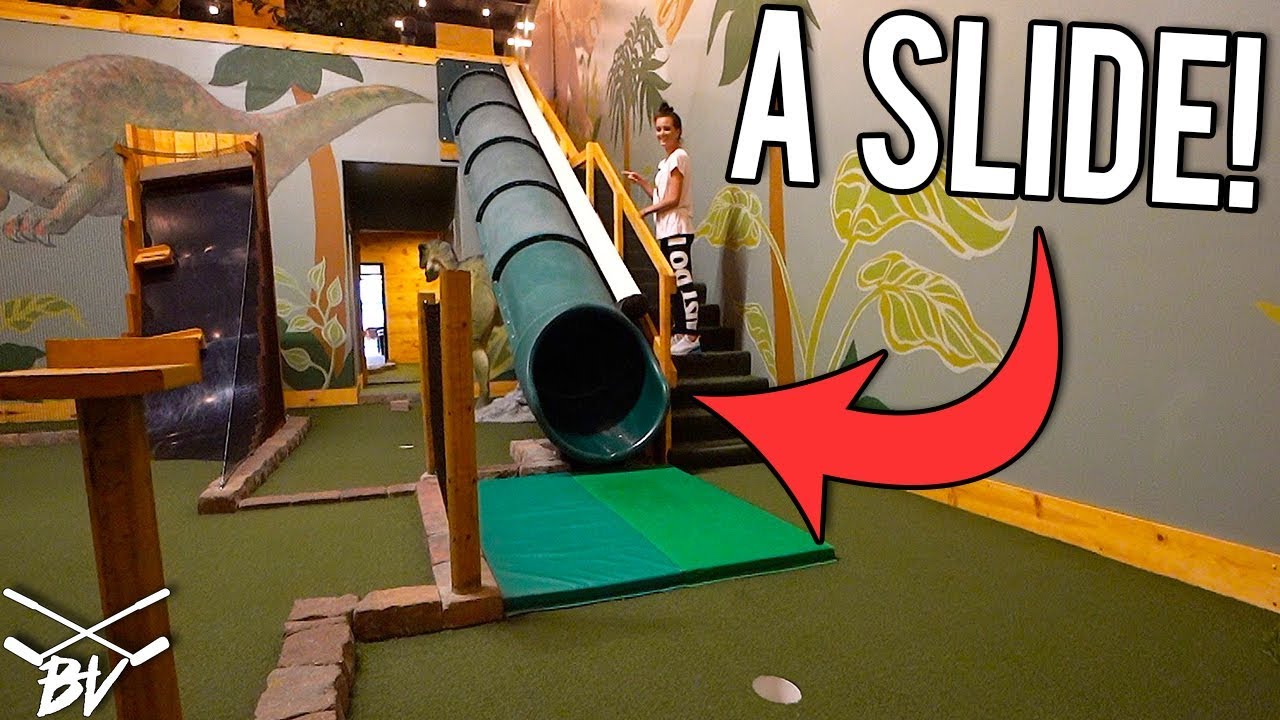 THE CRAZIEST MINI GOLF COURSE EVER! – LUCKY MINI GOLF HOLE IN ONE AND INSANE HOLES!