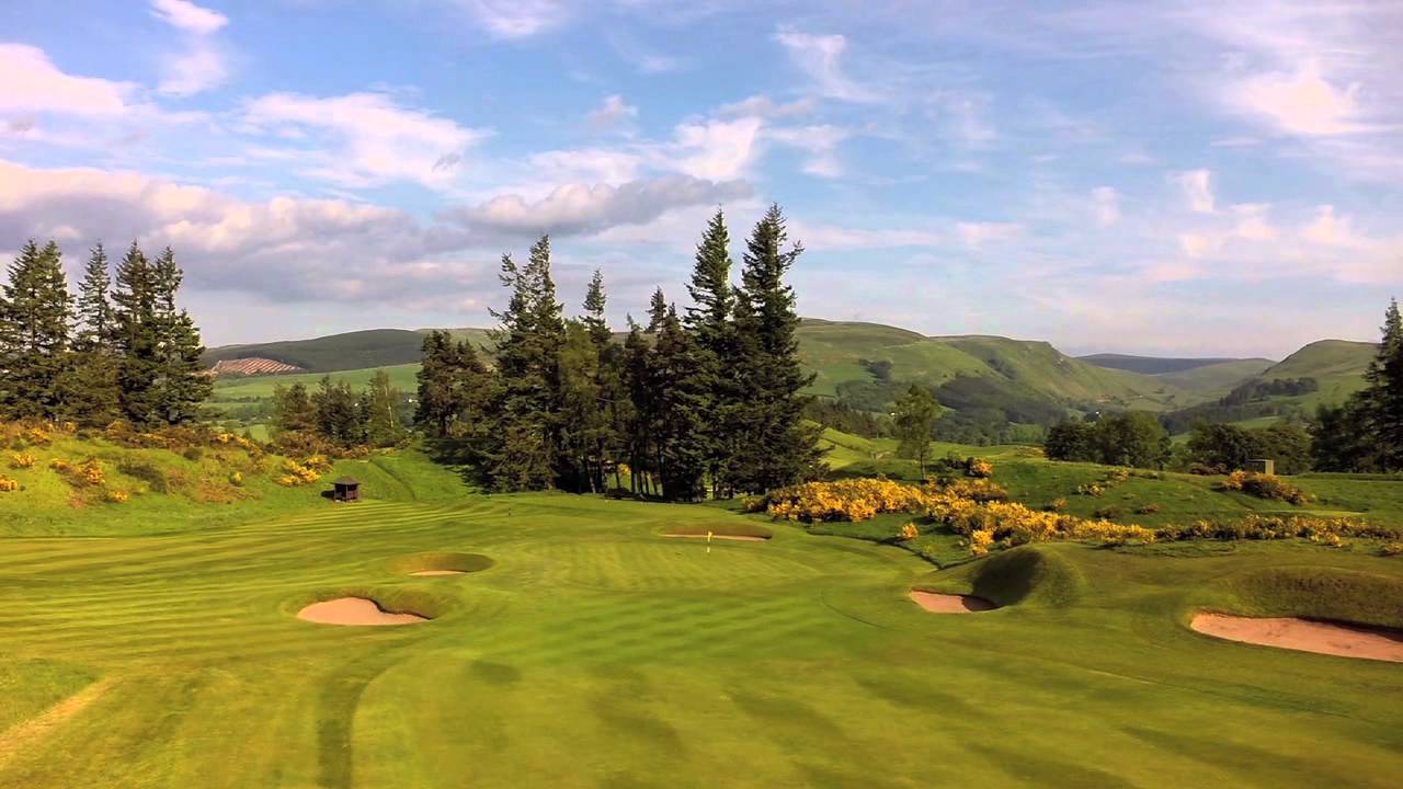 Aerial film of Gleneagles Championship Golf Courses