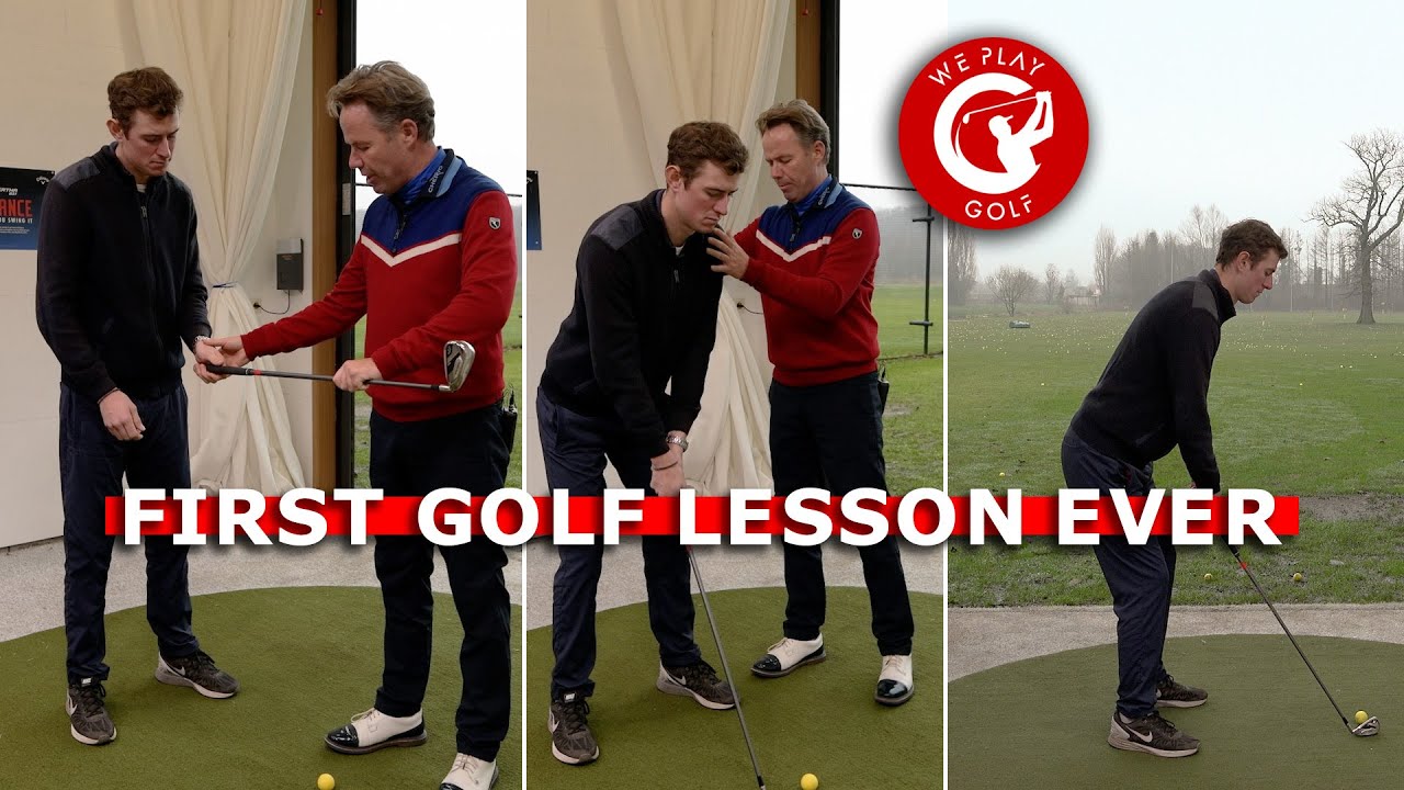 First GOLF LESSON ever! – This guy NEVER hit a golf ball in his life!