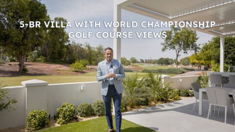 Custom built 5-BR villa with world championship golf course views in Jumeirah Golf Estates