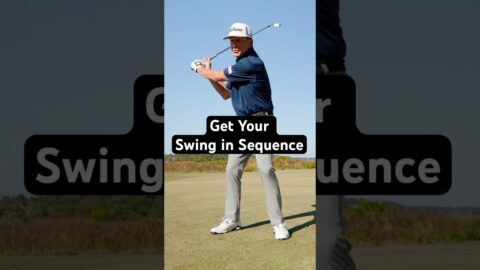 Think “pressure then club” to get your swing in sequence. [Full video linked above to see more.]